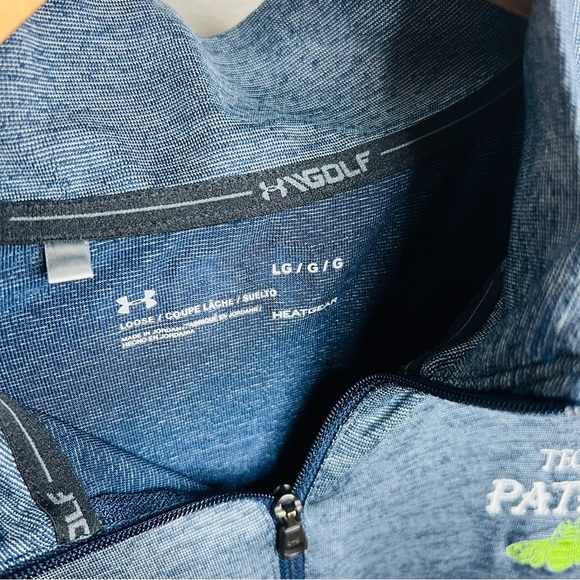 Under Armour Heathered Navy “Patron” Performance 1/4 Zip - Picture 3 of 4